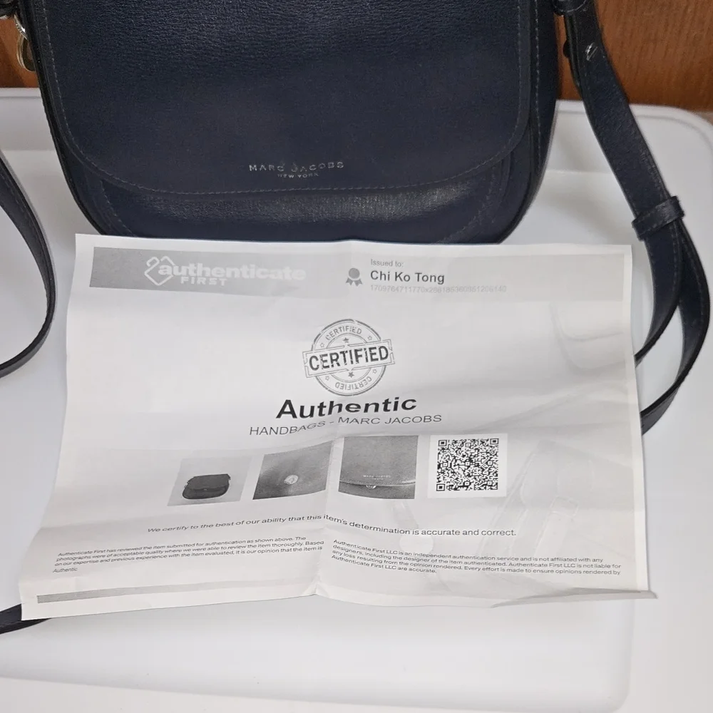 Marc Jacobs Navy Leather Crossbody Bag